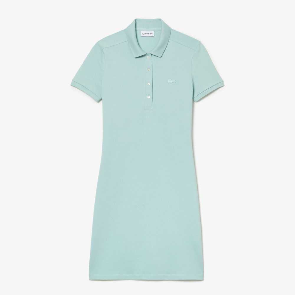 Lacoste Stretch Bomull Pique Polo Mint | 8417-FUNHW