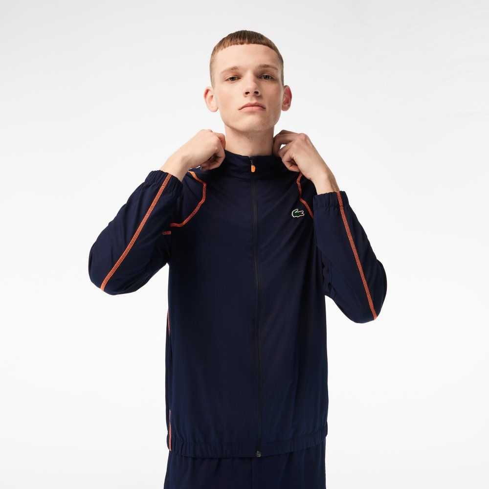 Lacoste Tennis High-Neck Jogger Set Marineblå Blå Oransje | 5714-NZFUH