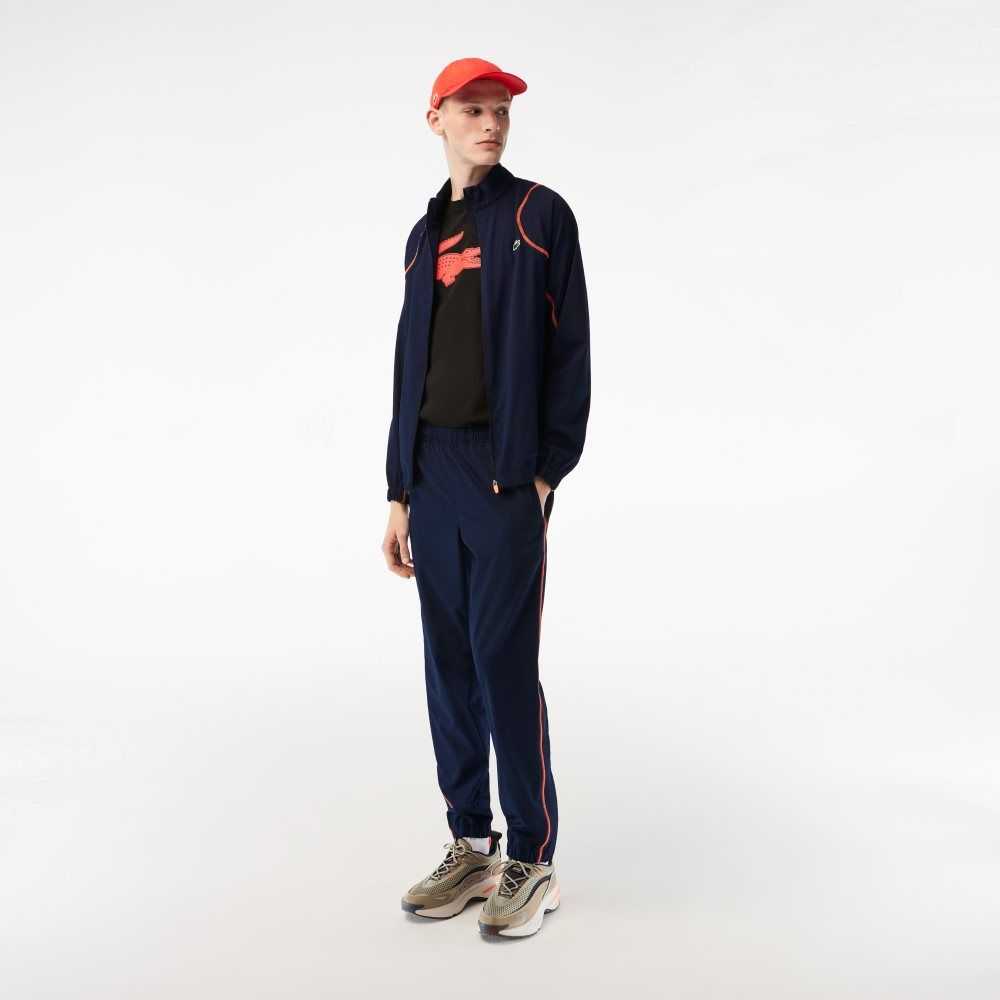 Lacoste Tennis High-Neck Jogger Set Marineblå Blå Oransje | 5714-NZFUH