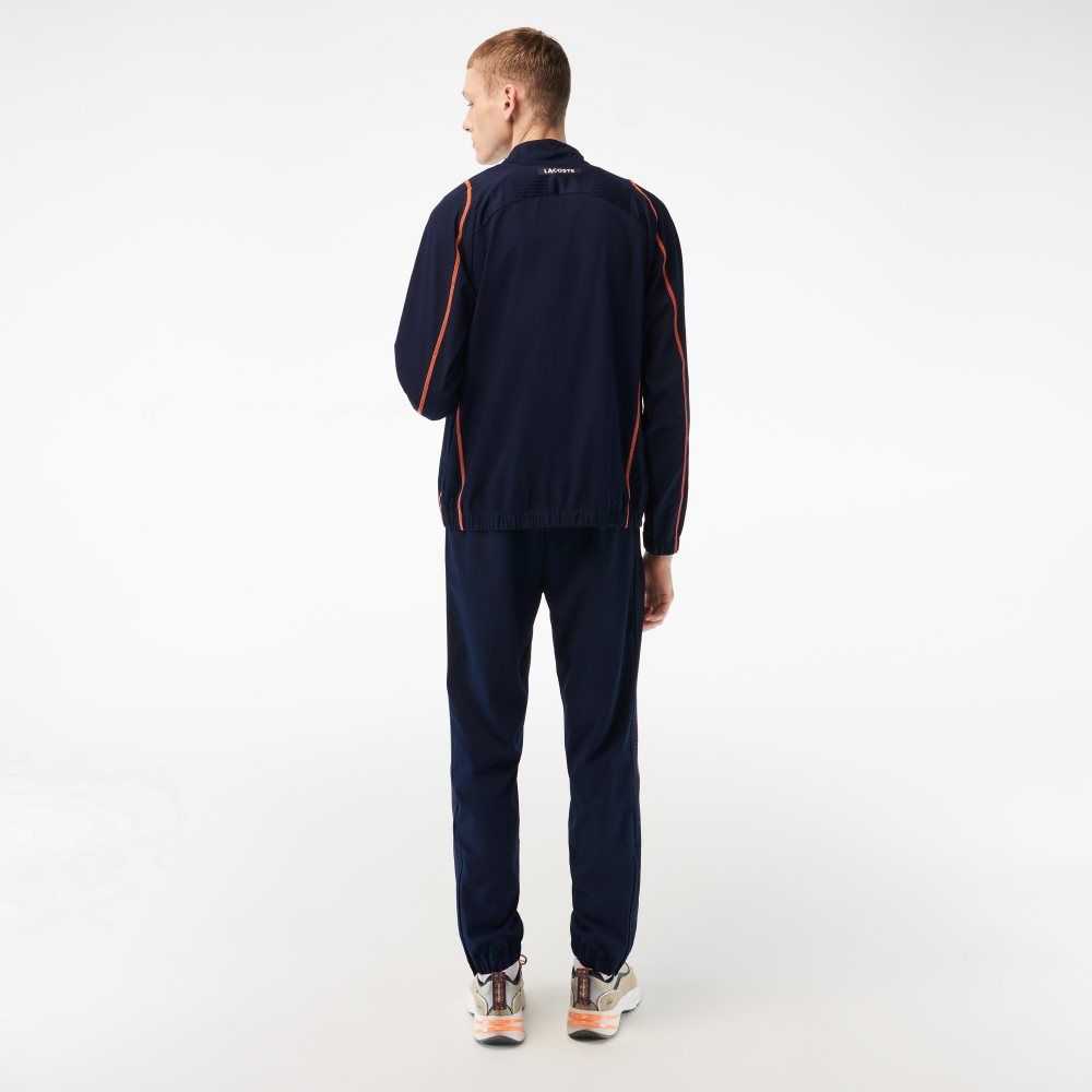 Lacoste Tennis High-Neck Jogger Set Marineblå Blå Oransje | 5714-NZFUH