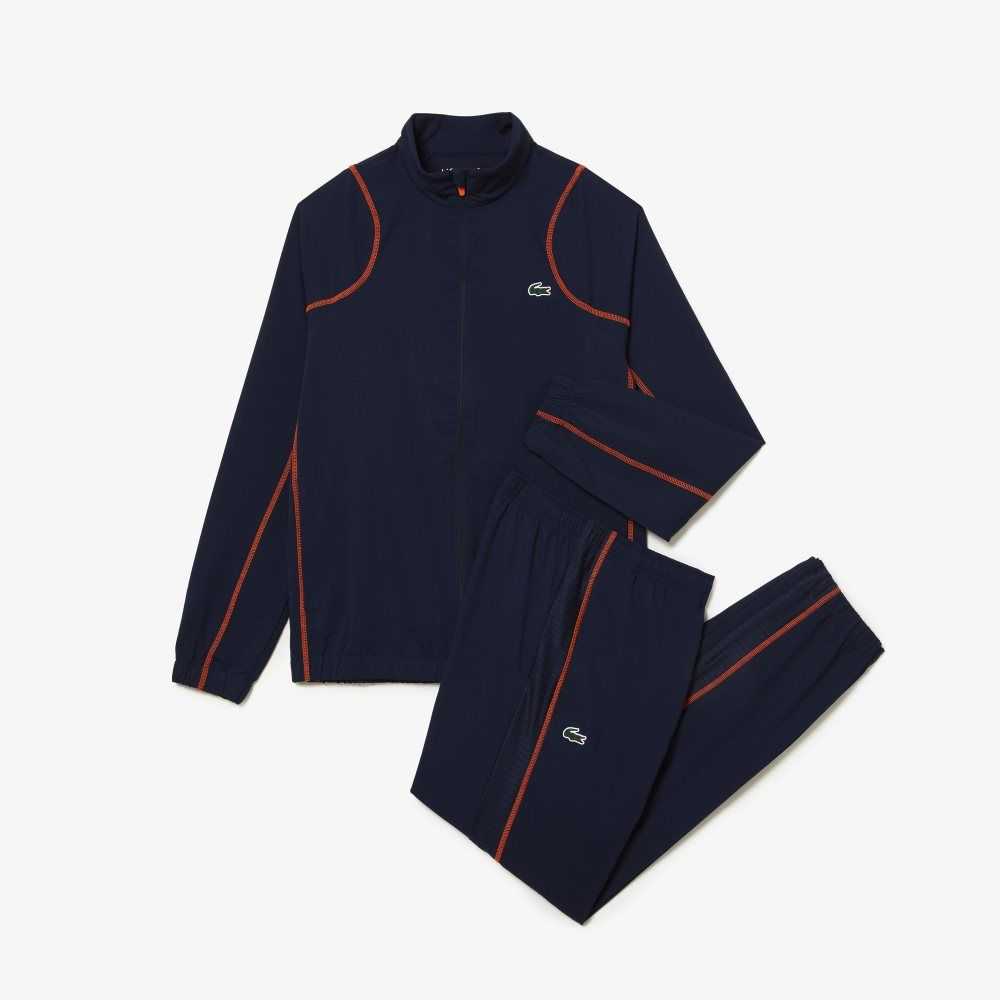 Lacoste Tennis High-Neck Jogger Set Marineblå Blå Oransje | 5714-NZFUH