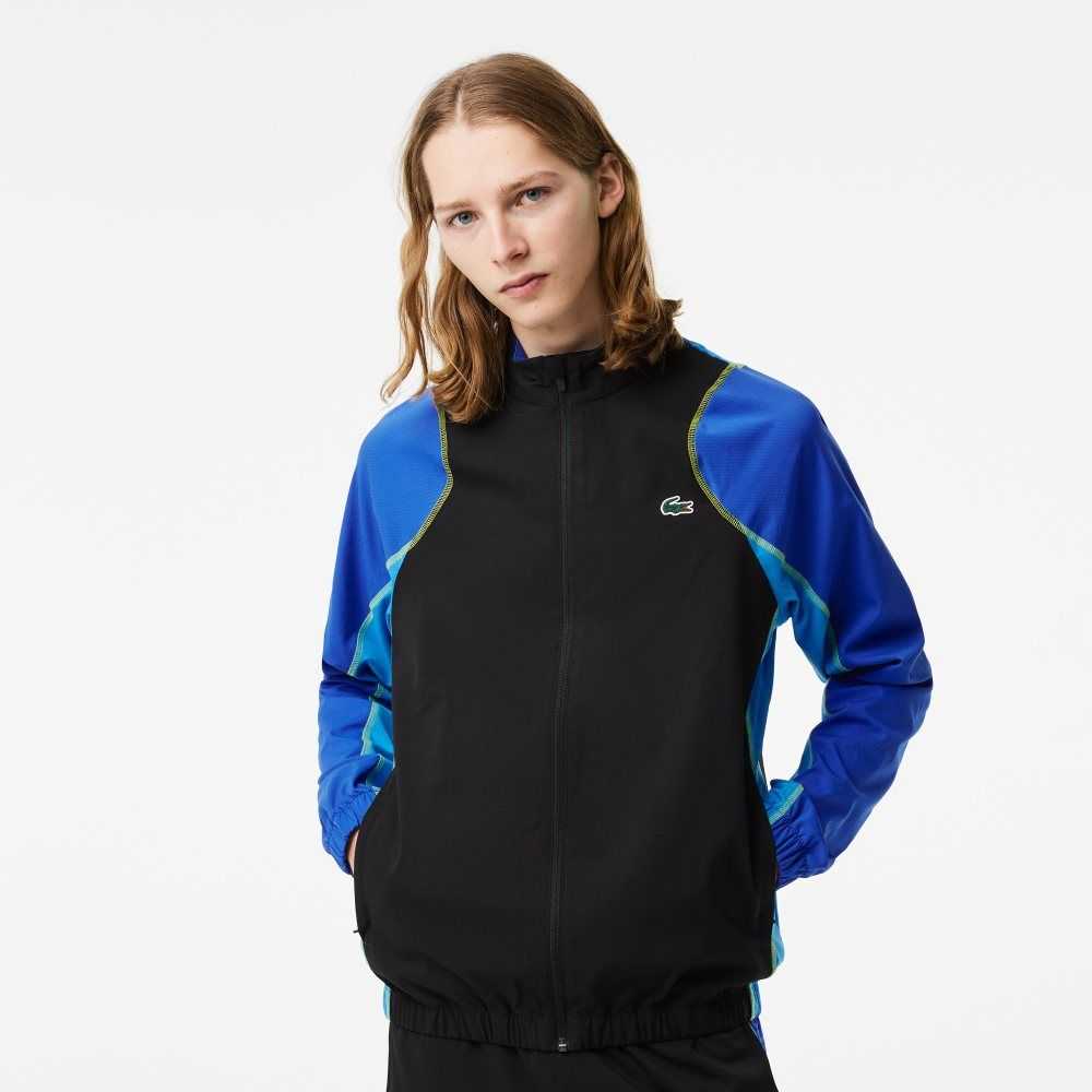 Lacoste Tennis High-Neck Jogger Set Svarte Blå Gul | 9857-VQPGW