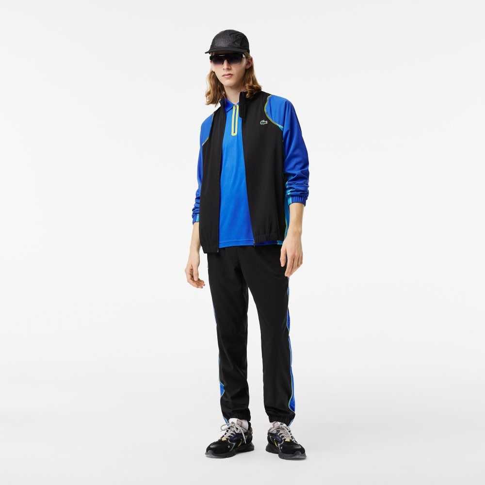 Lacoste Tennis High-Neck Jogger Set Svarte Blå Gul | 9857-VQPGW