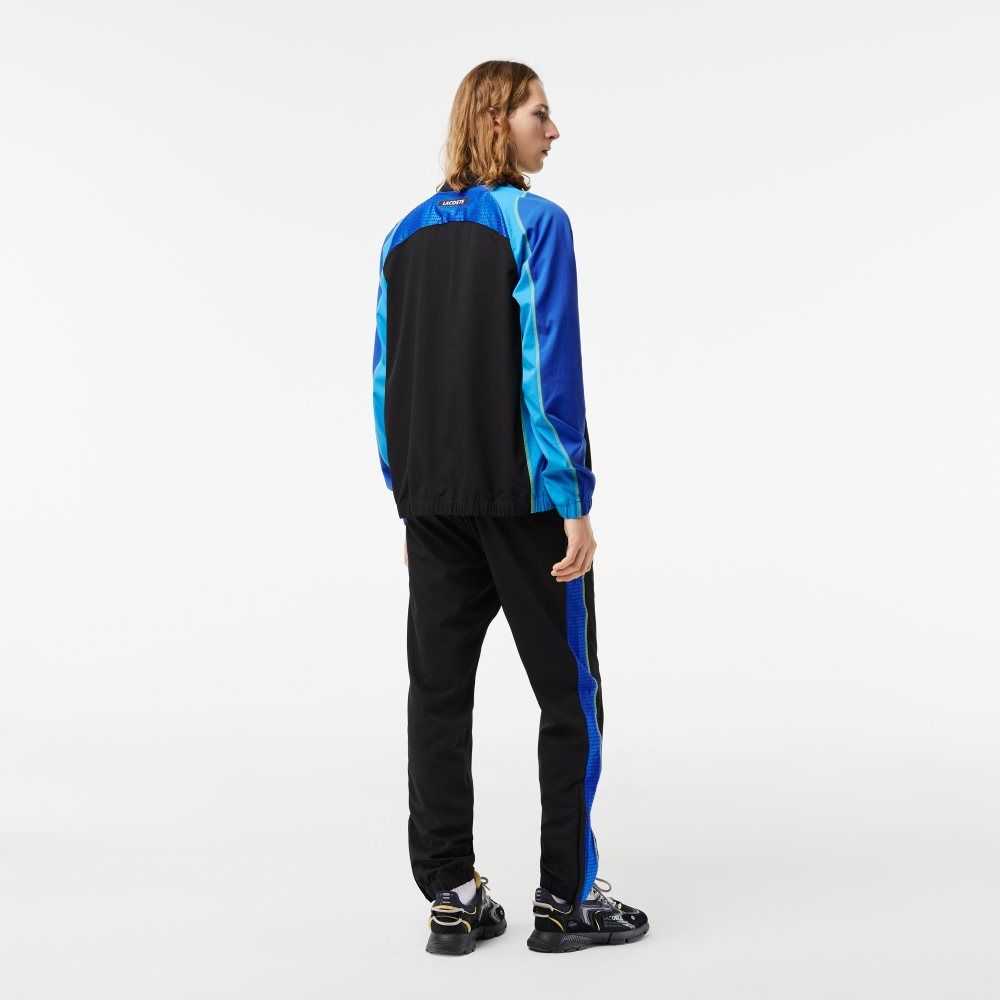 Lacoste Tennis High-Neck Jogger Set Svarte Blå Gul | 9857-VQPGW