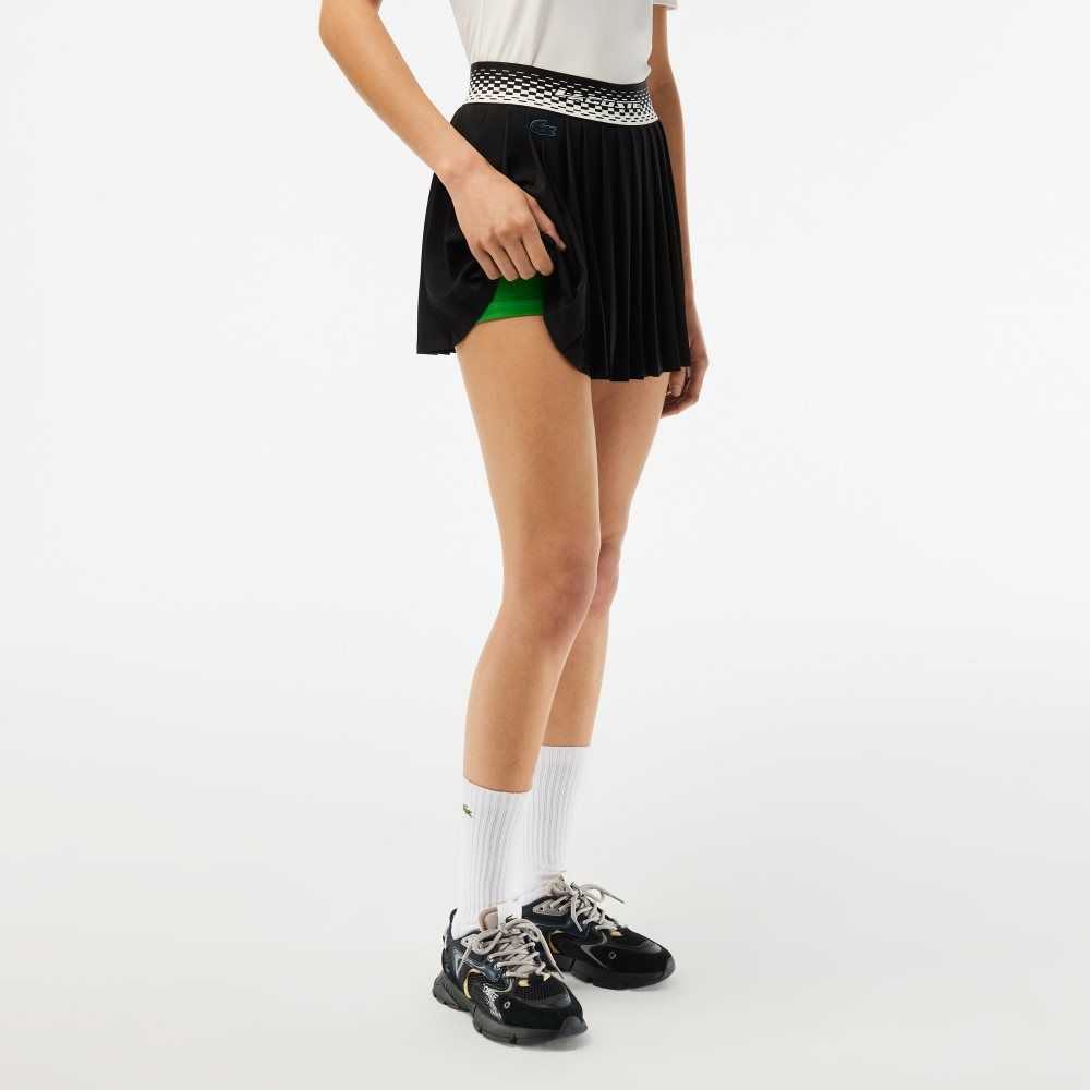 Lacoste Tennis Plissert Skirts with Built-in Svarte Grønn | 2359-IEWVT