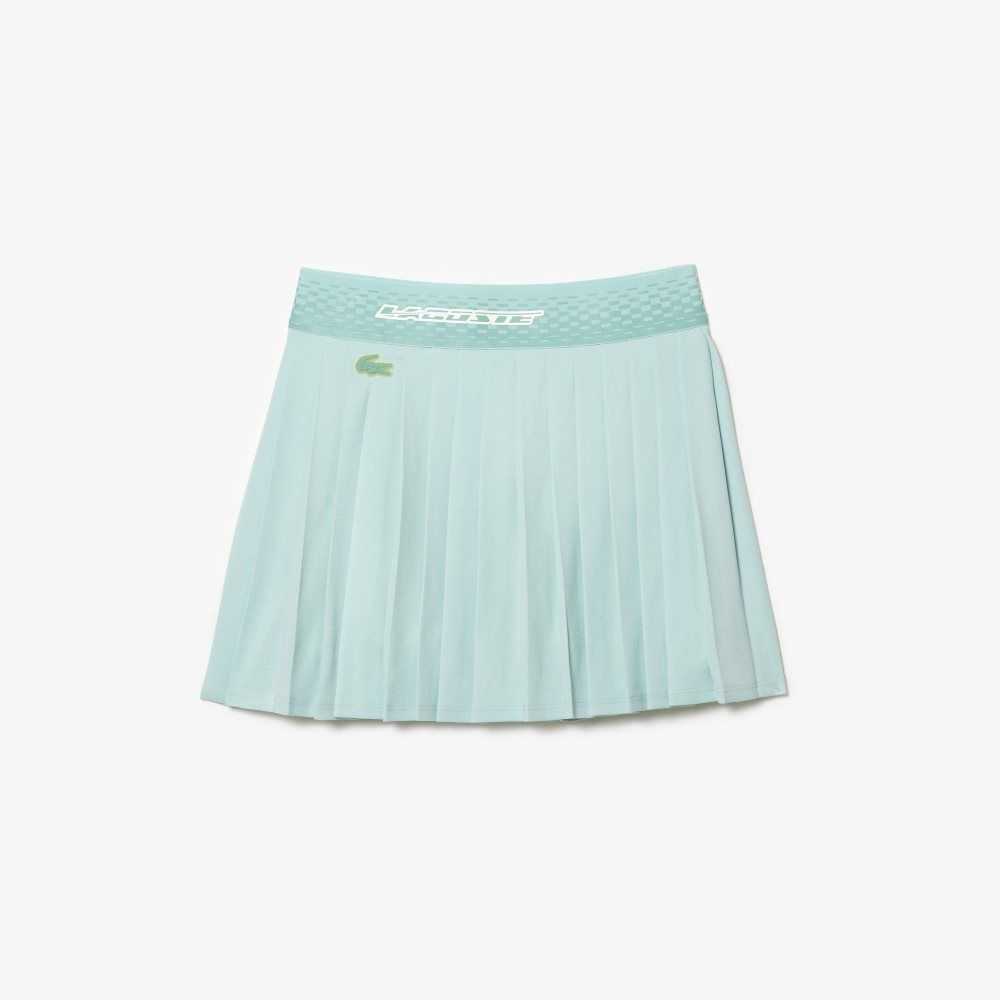 Lacoste Tennis Plissert Skirts with Built-in Lyse Grønn Gul | 7248-AWSZI