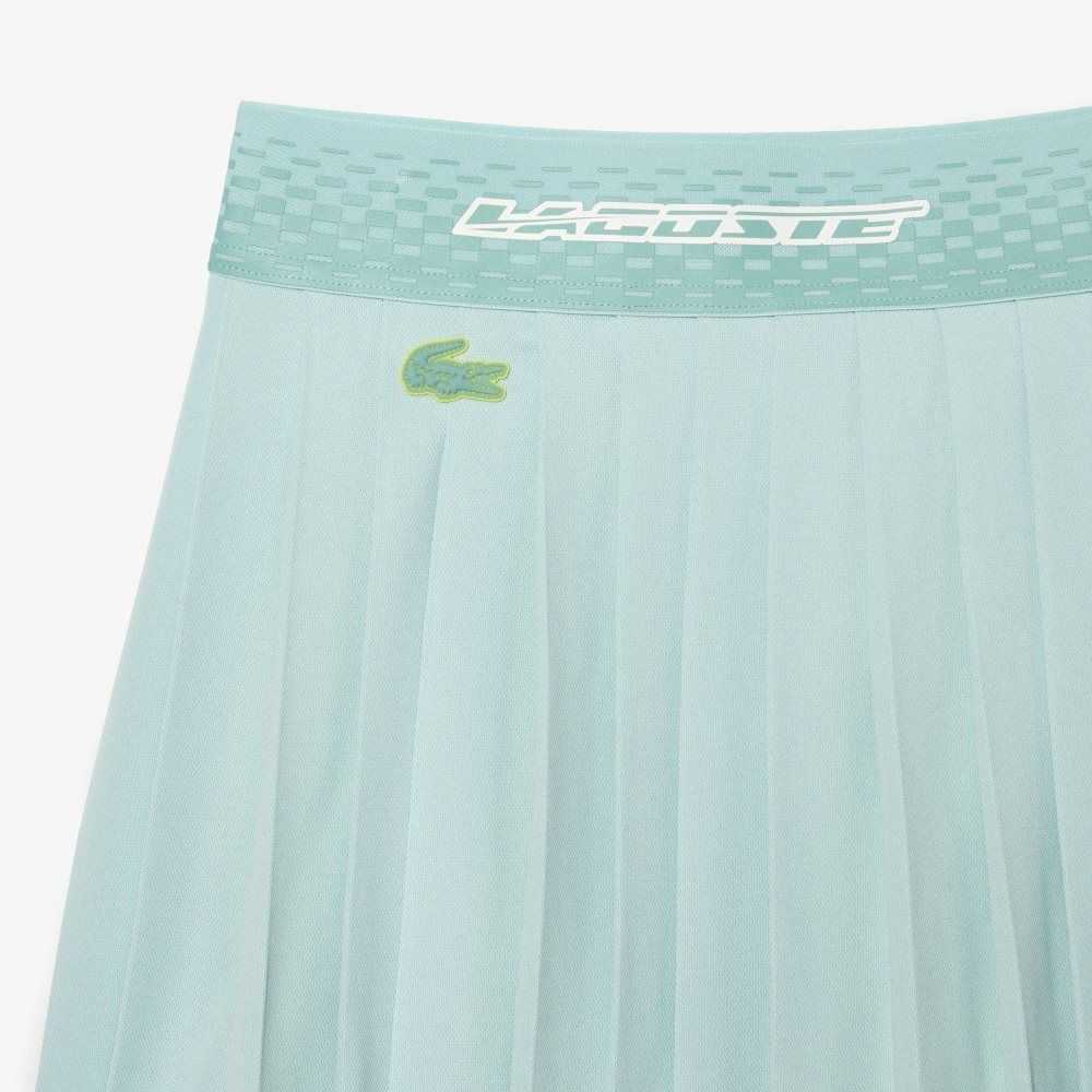 Lacoste Tennis Plissert Skirts with Built-in Lyse Grønn Gul | 7248-AWSZI