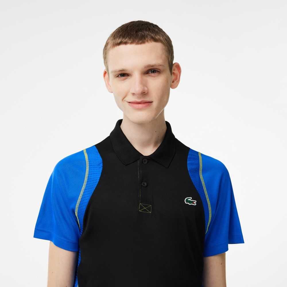 Lacoste Tennis Recycled Polyester Svarte Blå Gul | 4712-QXDMB