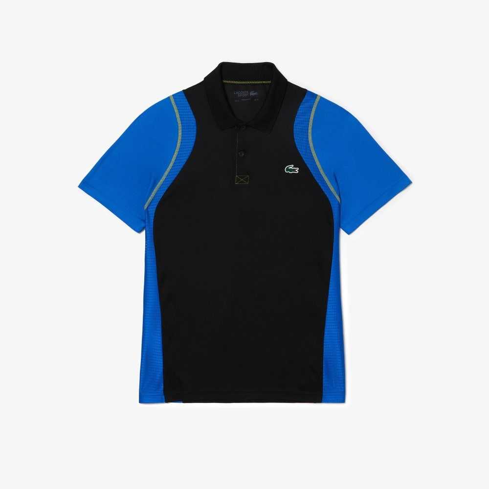 Lacoste Tennis Recycled Polyester Svarte Blå Gul | 4712-QXDMB