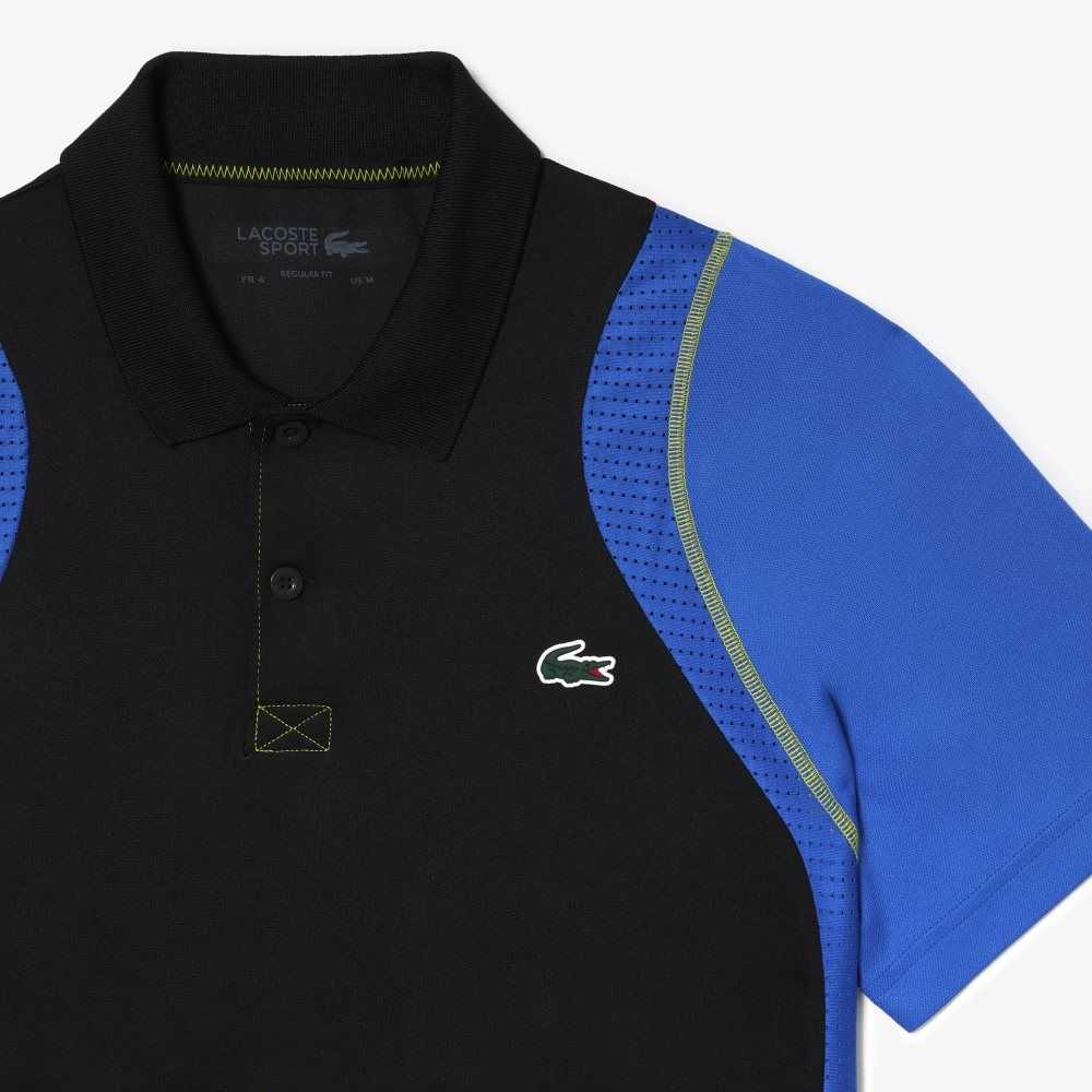 Lacoste Tennis Recycled Polyester Svarte Blå Gul | 4712-QXDMB