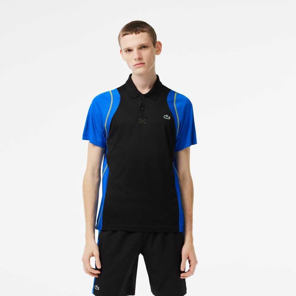 Lacoste Tennis Recycled Polyester Svarte Blå Gul | 4712-QXDMB