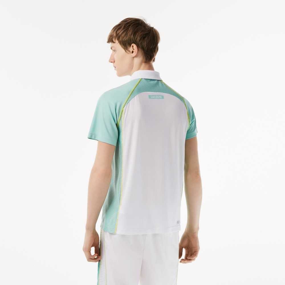 Lacoste Tennis Recycled Polyester with Ultra-Dry Teknologi Hvite Lyse Grønn Gul | 4156-HZLUQ