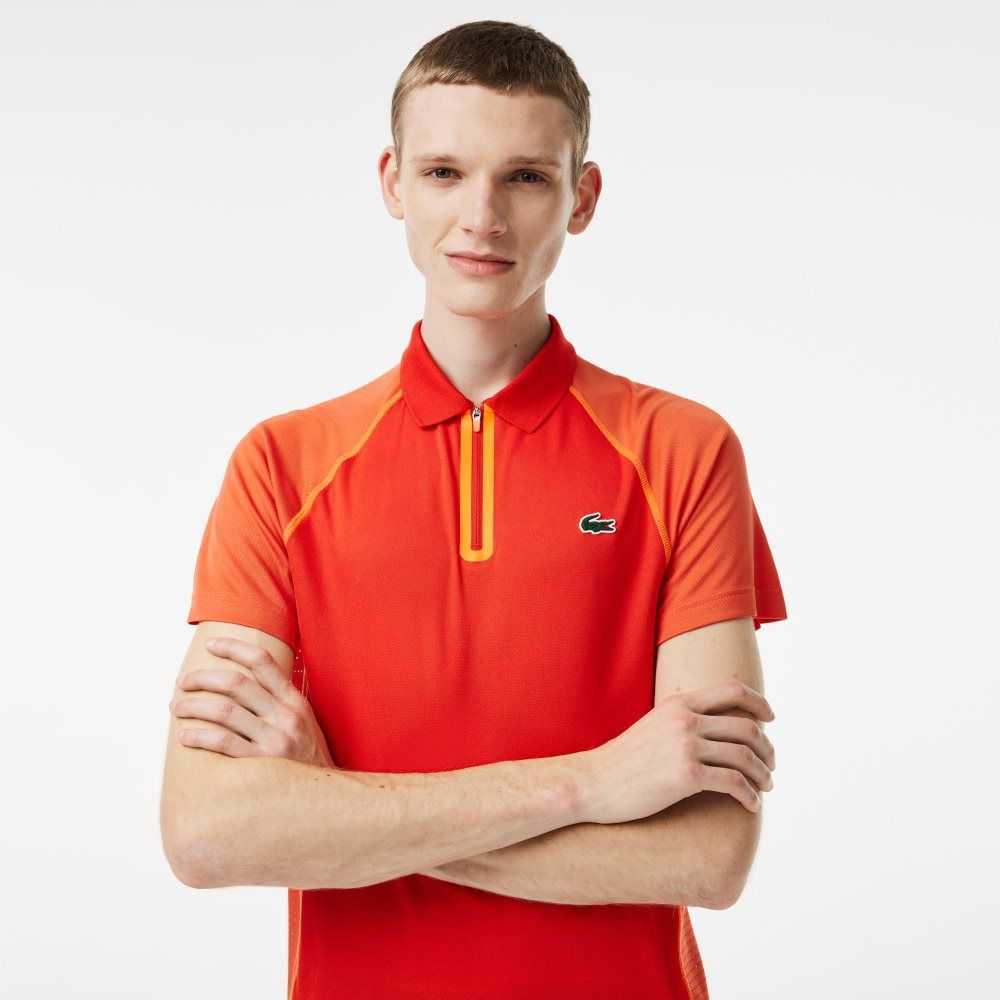 Lacoste Tennis Recycled Polyester with Ultra-Dry Teknologi Rød Oransje | 8471-HCIKS