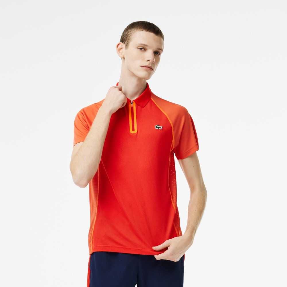 Lacoste Tennis Recycled Polyester with Ultra-Dry Teknologi Rød Oransje | 8471-HCIKS