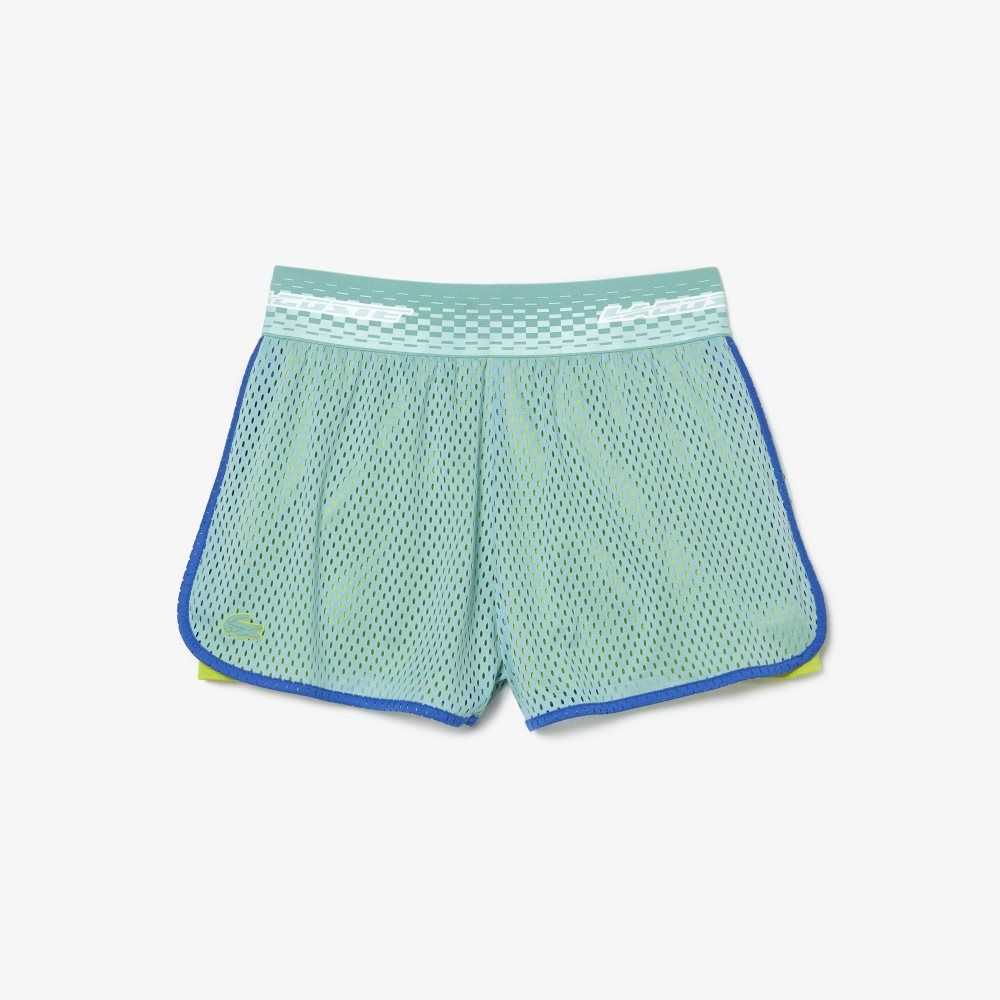 Lacoste Tennis Shorts with Built-in Undershorts Mint | 1749-XVQGM