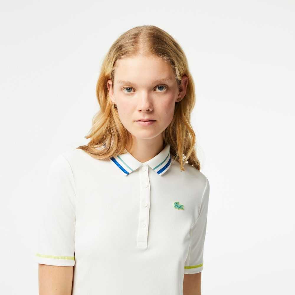 Lacoste Tennis Ultra-Dry Pique Hvite | 4150-VIBAX