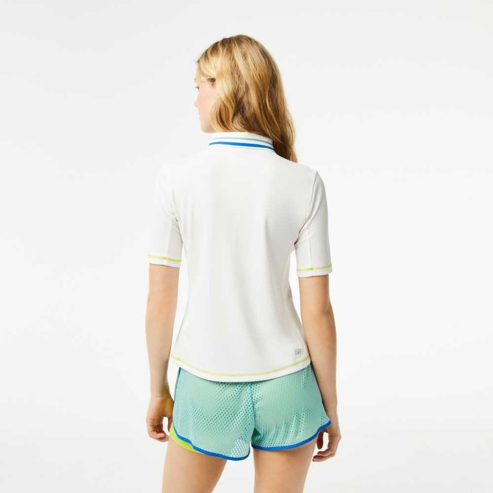 Lacoste Tennis Ultra-Dry Pique Hvite | 4150-VIBAX