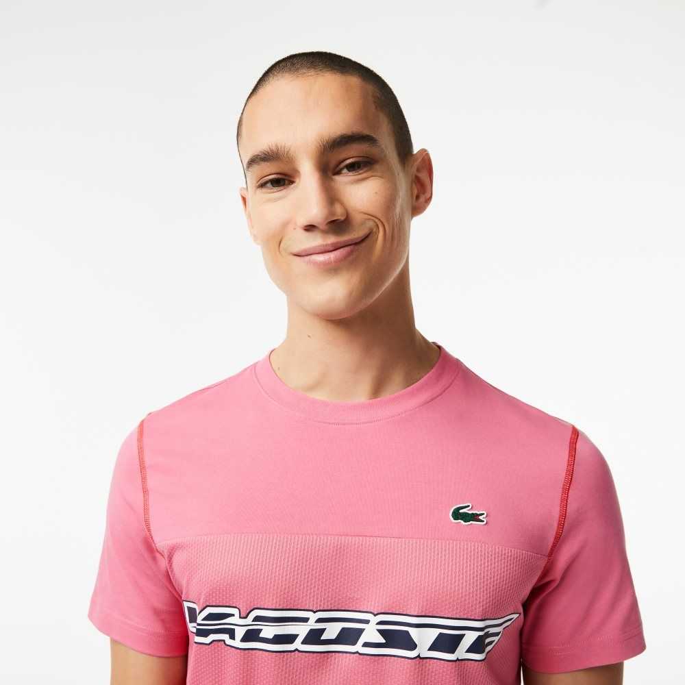 Lacoste Tennis x Daniil Medvedev Jersey Rosa Rød Blå | 8604-VZUOY