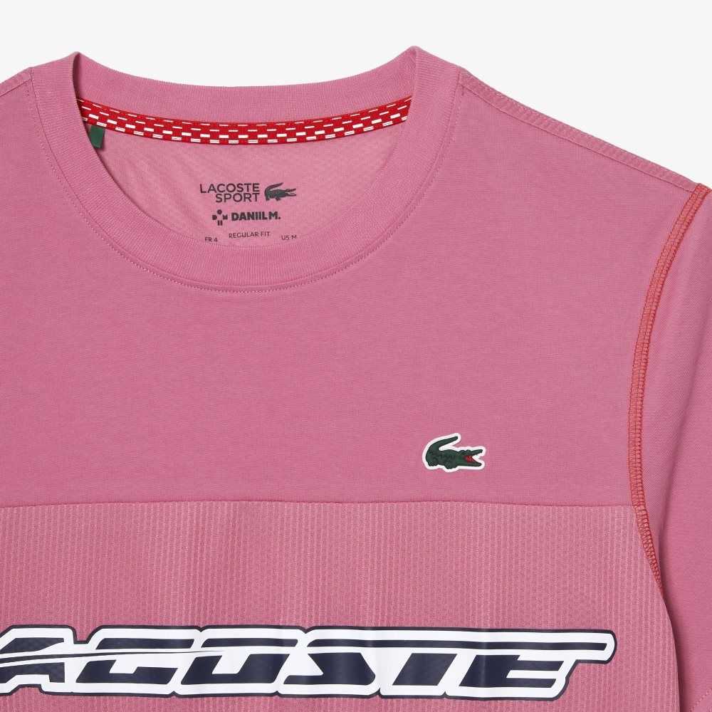 Lacoste Tennis x Daniil Medvedev Jersey Rosa Rød Blå | 8604-VZUOY