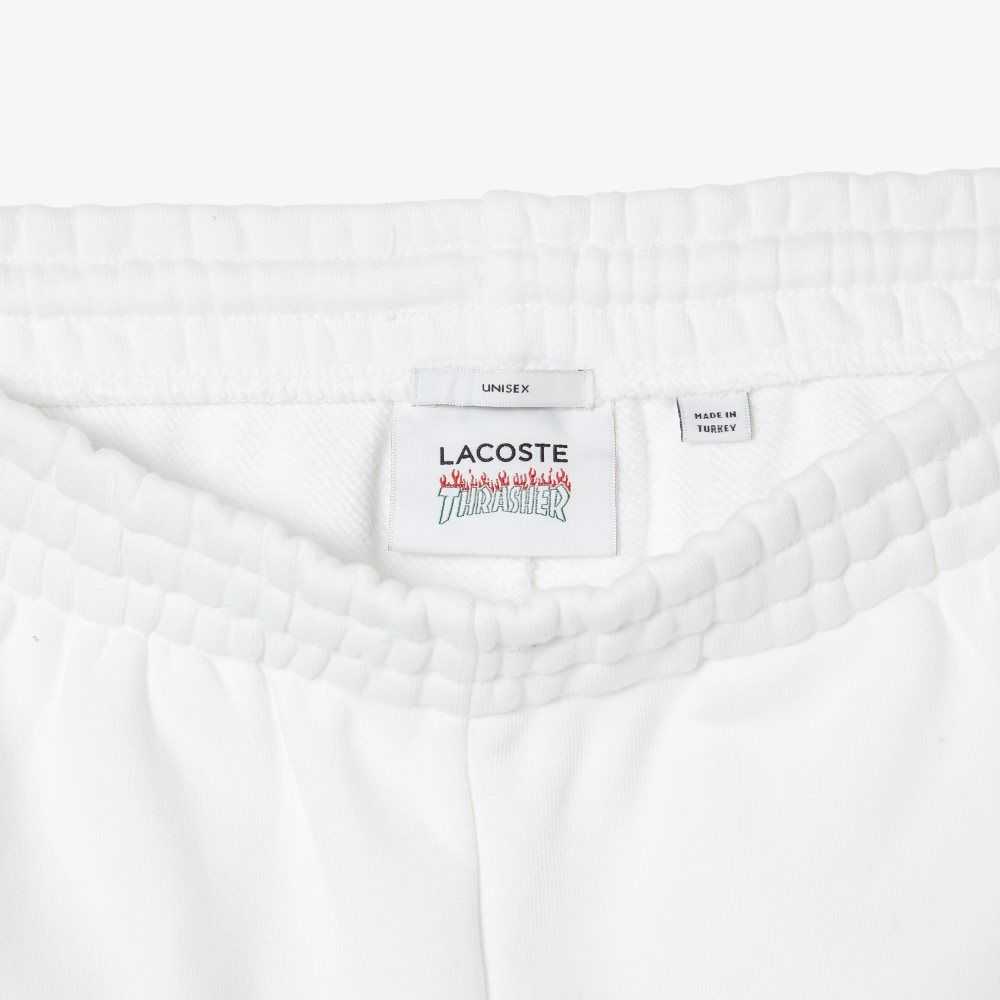 Lacoste Thrasher Unbrushed Fleece Hvite | 8925-VPQJM