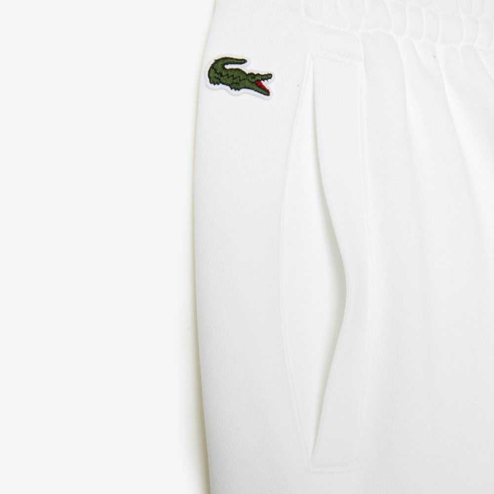 Lacoste Thrasher Unbrushed Fleece Trackpants Hvite | 7436-HABDJ