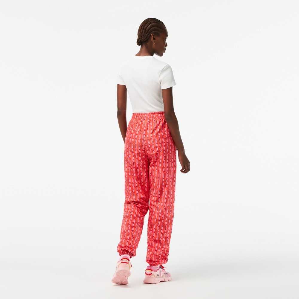 Lacoste Track Pants with Logo Print Oransje Rød Rosa | 6854-ZLNJD