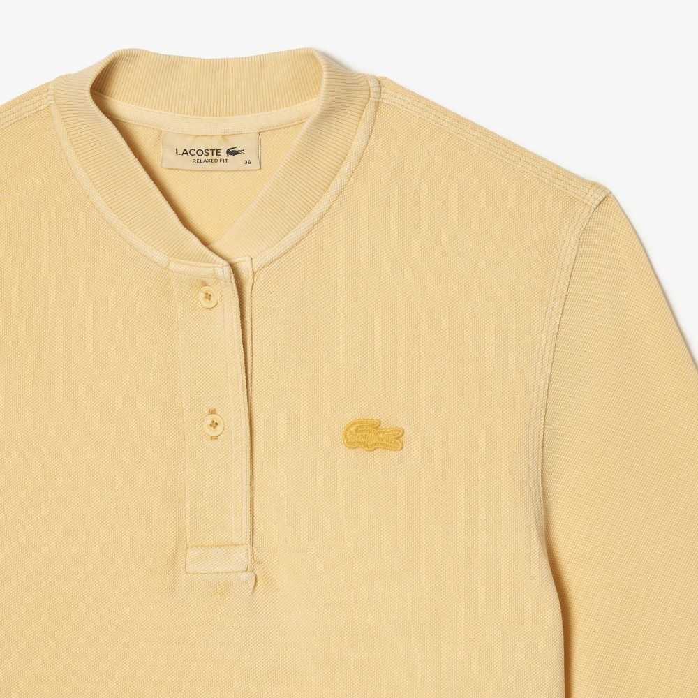 Lacoste Tunisian Neck Organic Bomull Pique Gul | 4951-UTIDF