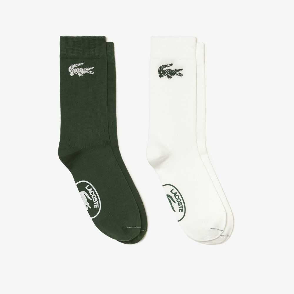 Lacoste Two-Pack French Made Organic Bomull Hvite Grønn | 1486-OXVKQ