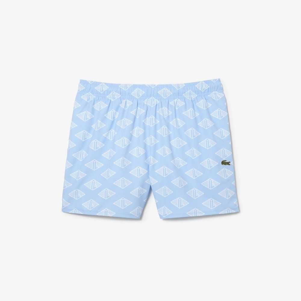 Lacoste Two-Tone Monogram Print Blå Hvite | 5402-EILQU