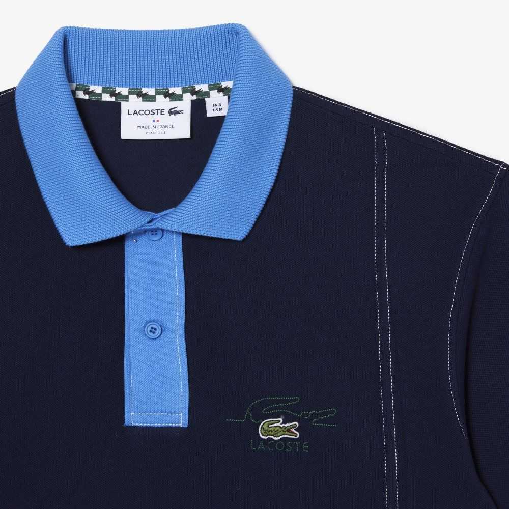 Lacoste Two-Tone Organic Bomull Marineblå Blå Blå | 8645-BWUTO