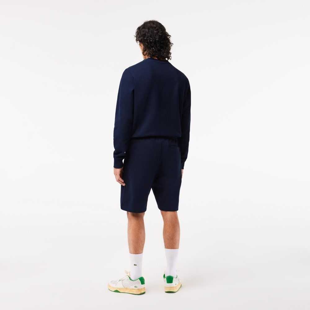 Lacoste Unbrushed Bomull Fleece Shorts Marineblå Blå | 4397-IOWUT