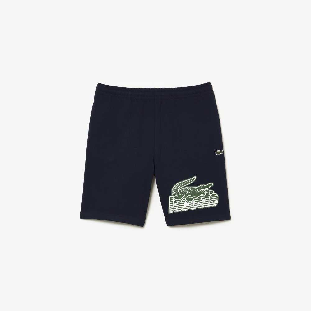 Lacoste Unbrushed Bomull Fleece Shorts Marineblå Blå | 4397-IOWUT