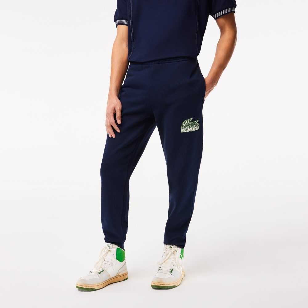 Lacoste Unbrushed Fleece Track Pants Marineblå Blå | 1058-SVFIT