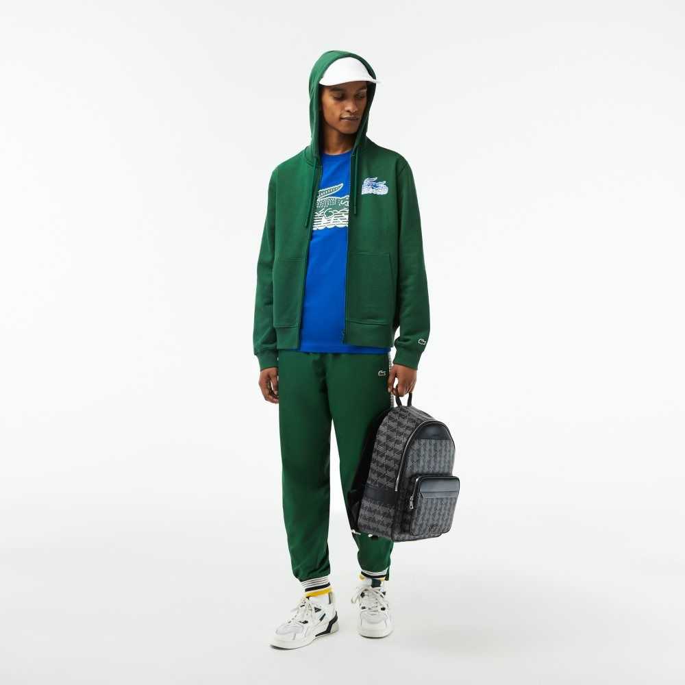 Lacoste Unbrushed Fleece Zipped Hoodie Grønn | 2189-FNGOC