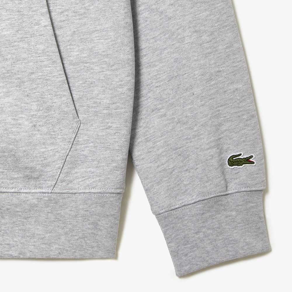 Lacoste Unbrushed Fleece Zipped Hoodie Grå | 4063-AVKUP