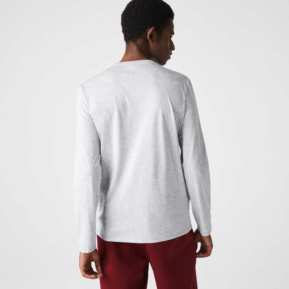 Lacoste V-Neck Lette Pima Bomull Jersey Grå | 4623-SVAFT