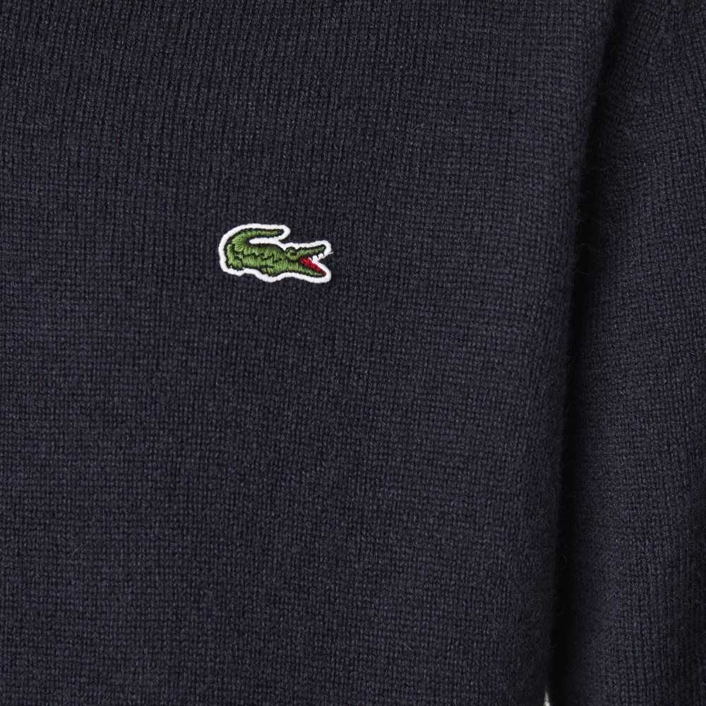 Lacoste V-Neck Ull Marineblå Blå | 3178-GZBLD