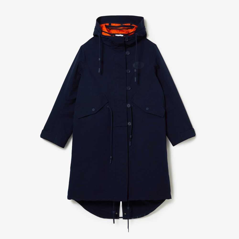 Lacoste Vann-Repellent 3-In-1 Parka Marineblå Blå Oransje | 4189-TUOZI