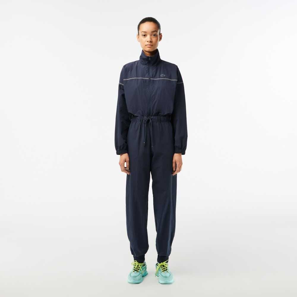 Lacoste Zipped Nylon Jumpsuit Blå | 5968-FHBDO