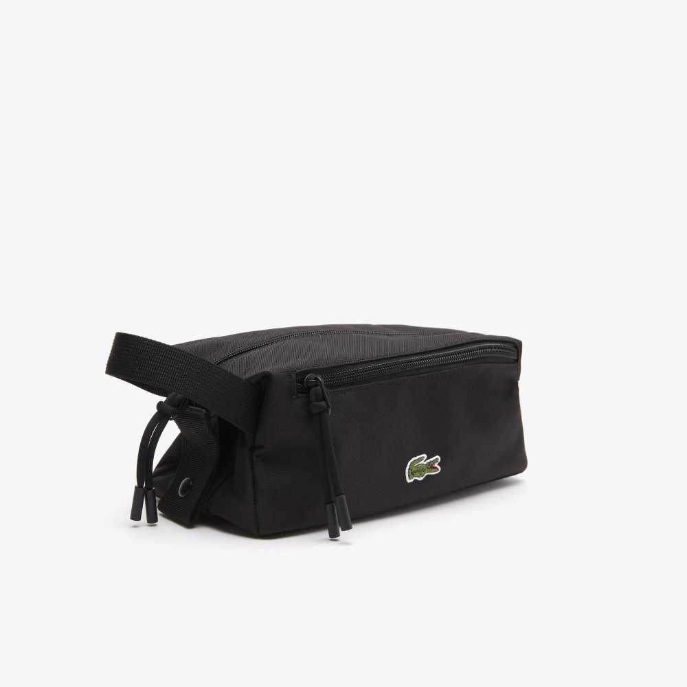 Lacoste Zippered Toiletry Svarte | 8471-ORLKI